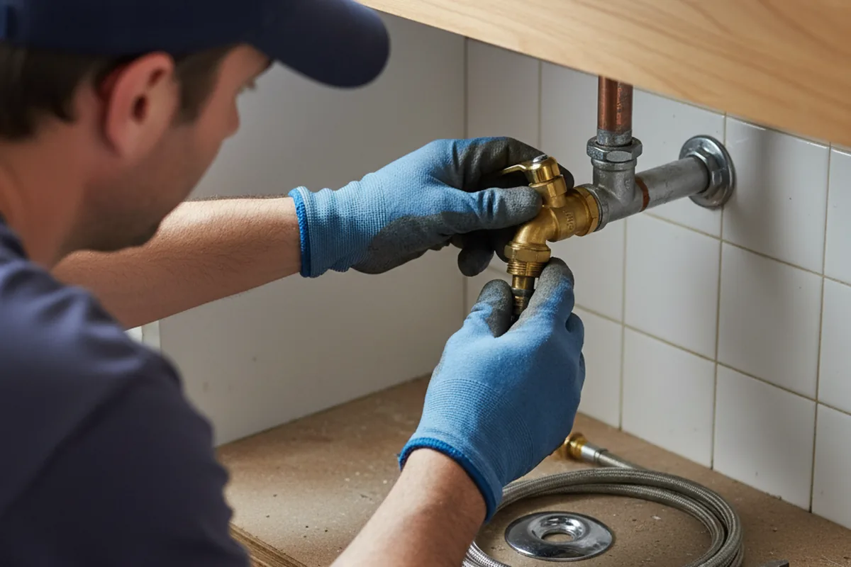 Shutoff valve and fitting work during Faucet and Fixture Repair in Somerset